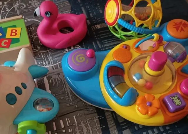 Lote Juguetes Infantiles Avión Flamenco Pelota