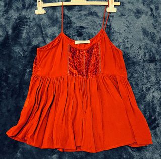Mango Top Rojo oscuro Talla XS