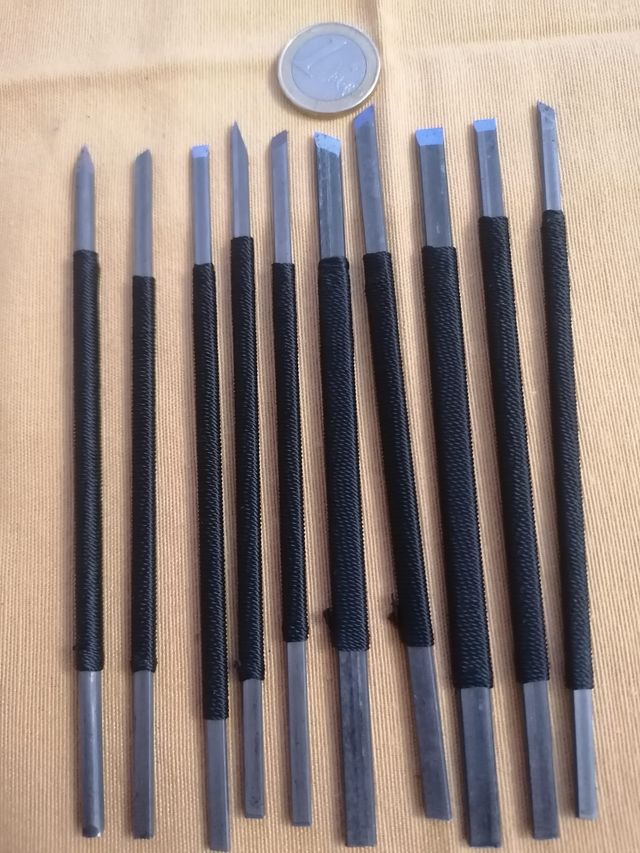 Set 10 Cinceles Metal Negro