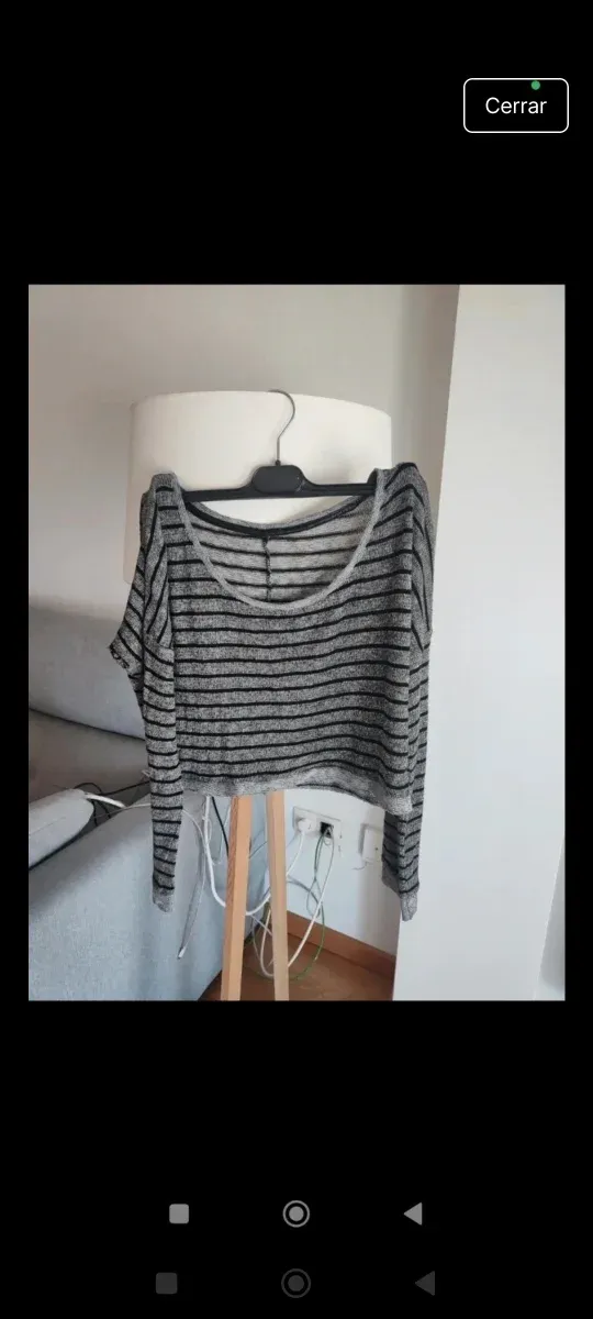 Jersey de rayas gris y negro