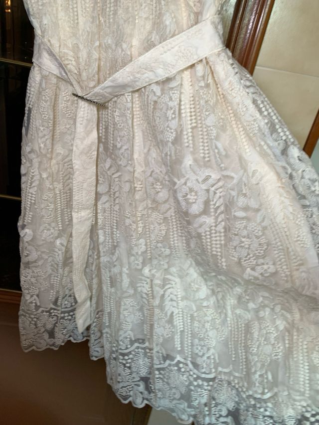 Vestido blanco encaje mujer
