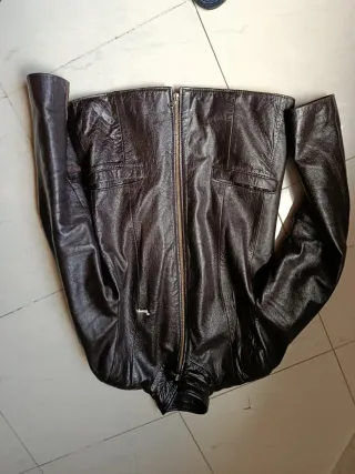 Giacca in vera pellemarrone