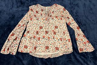 Blusa floral manga larga mujer
