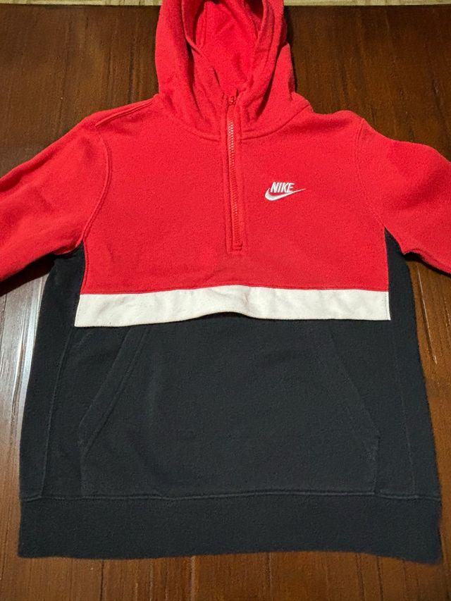 Sudadera Nike Roja y Blanca Media Cremallera