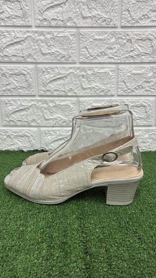 Sandalo donna beige/argento n.38