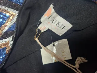 Vestido fiesta lentejuelas zig-zag