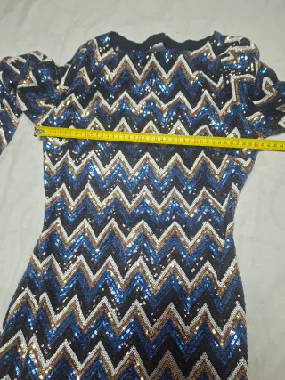 Vestido fiesta lentejuelas zig-zag