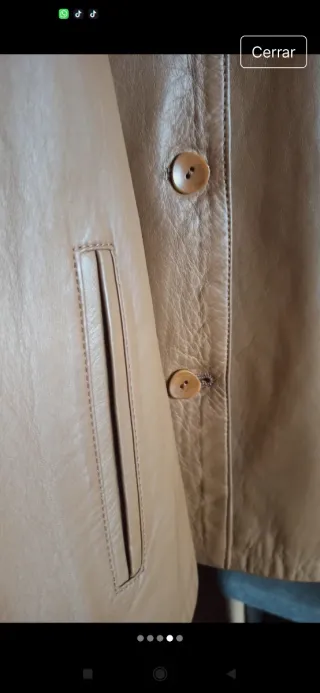 Chaqueta de cuero beige