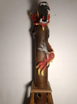 Inciensario dragón rojo y dorado