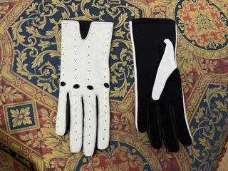 Guantes Piel y Neopreno Negro Blanco