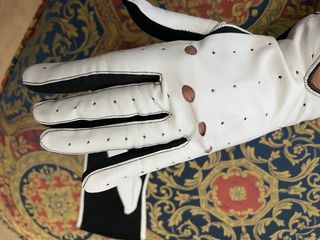 Guantes Piel y Neopreno Negro Blanco
