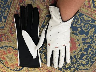 Guantes Piel y Neopreno Negro Blanco