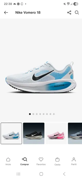 Nike Vomero 18 talla 41 nuevas a estrenar.