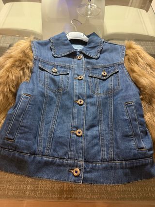 Cazadora Denny Rose vaquera y pelo