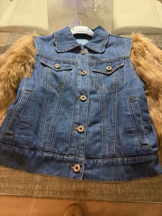 Cazadora Denny Rose vaquera y pelo