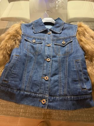 Cazadora Denny Rose vaquera y pelo