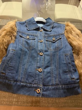 Cazadora Denny Rose vaquera y pelo