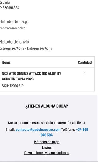 Pala Padel Nox AT10 Genius Attack 18K