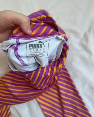 Mallas deportivas Puma rayas morado/naranja
