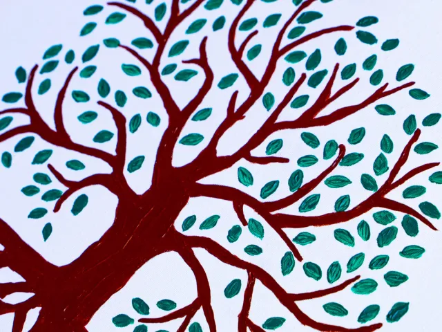 Cuadro árbol de la vida pintado a mano