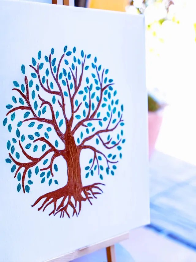Cuadro árbol de la vida pintado a mano