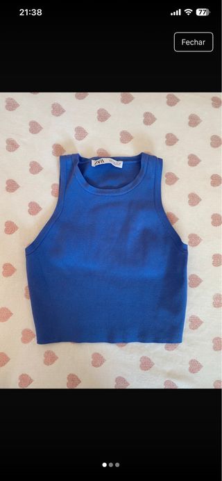 Top Zara azul