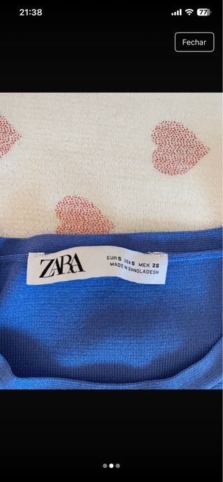 Top Zara azul