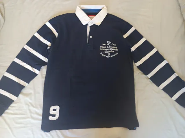 Polo de vestir azul y blanco