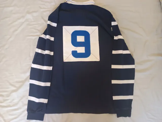 Polo de vestir azul y blanco