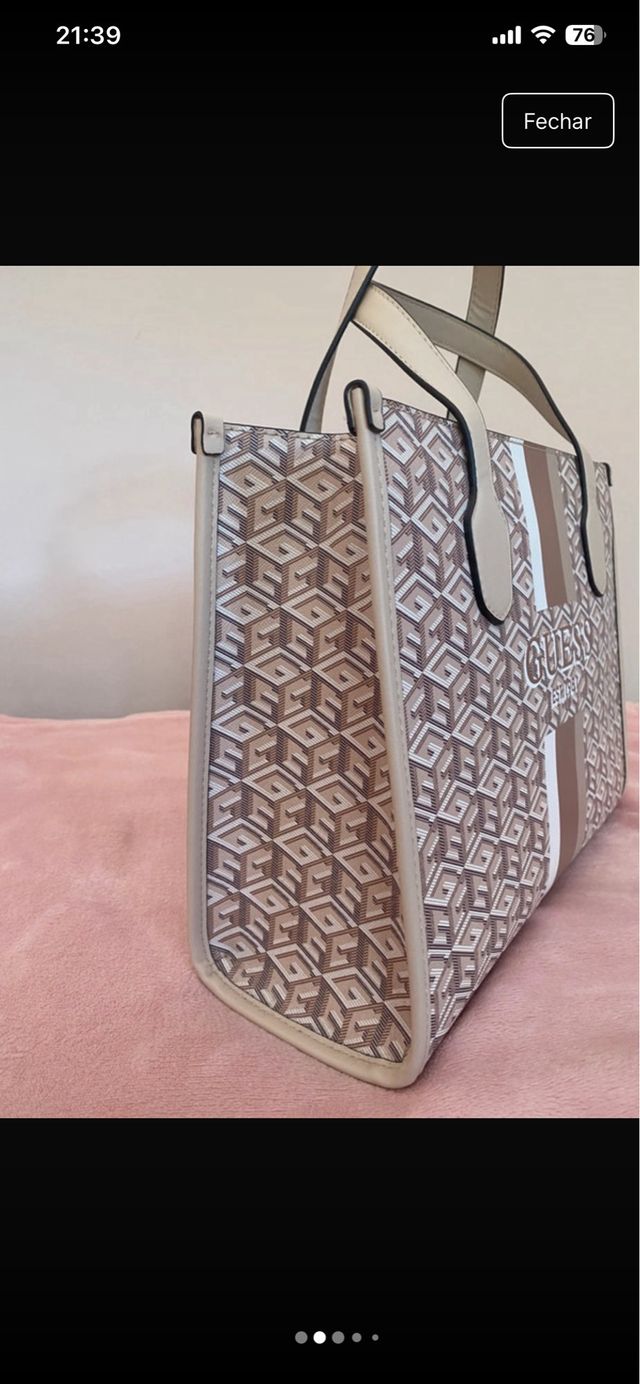 Mala Guess bege e castanho