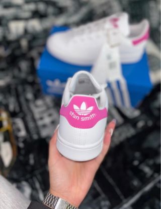 Adidas Stan Smith Talla 37 1/3 Rosa y Blanco