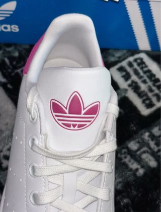 Adidas Stan Smith Talla 37 1/3 Rosa y Blanco