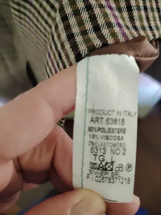 Giacca a quadretti marrone e viola