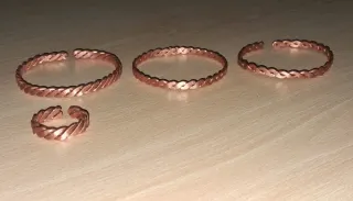 Pulsera y anillo cobre trenzado