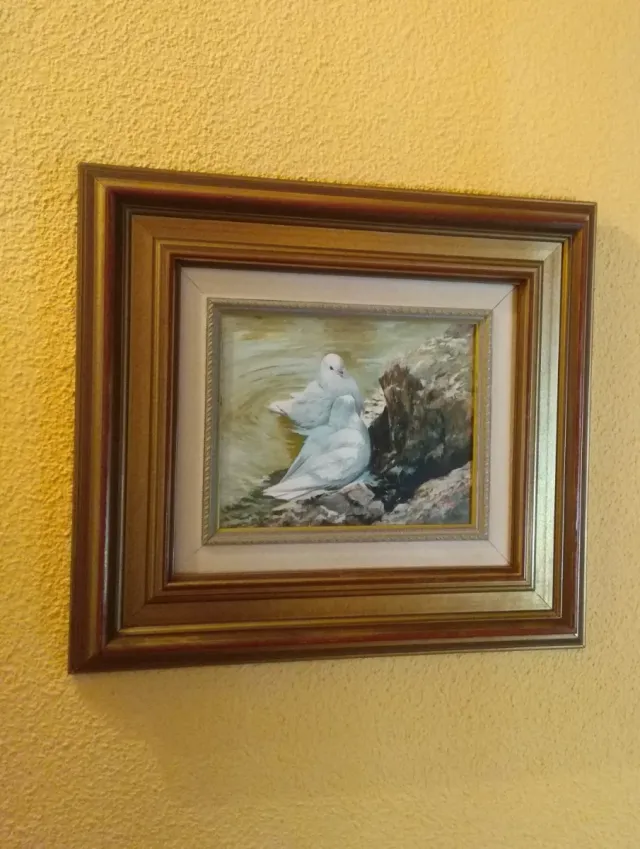 CUADRO ORIGINAL DE DOS PALOMAS