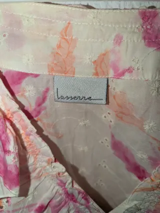 Blusa mujer volantes rosa y blanco