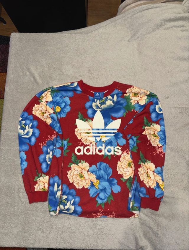 Sudadera Adidas Originals Floral Roja