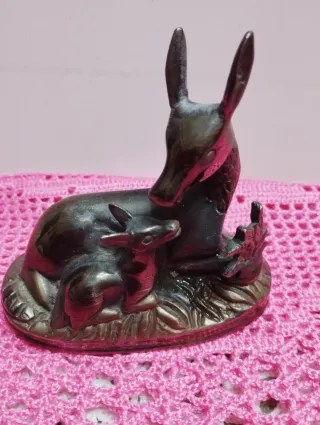Figura Bronce Cierva y Cría