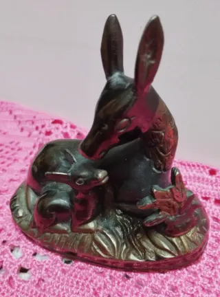 Figura Bronce Cierva y Cría