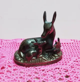 Figura Bronce Cierva y Cría