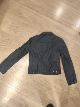 Cazadora Massimo Dutti T.38 Gris Oscuro Azulada