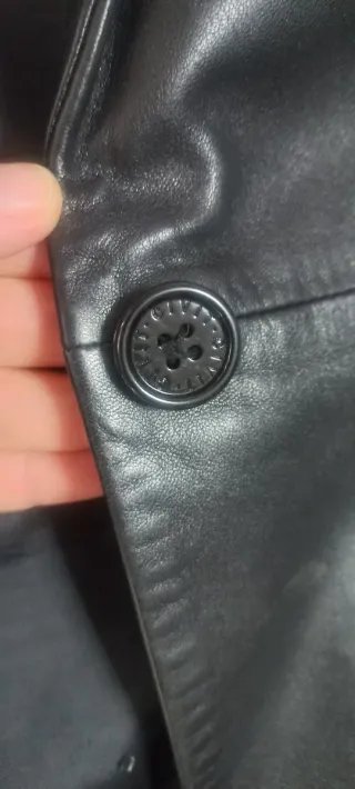 Chaqueta de cuero Civit negra