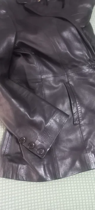 Chaqueta de cuero Civit negra