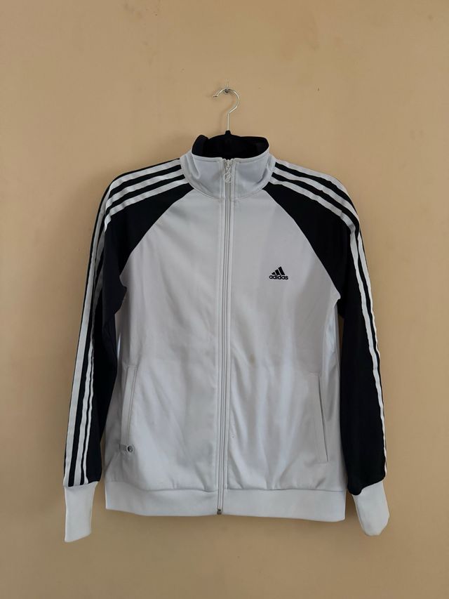 Sudadera Adidas Vintage Blanca y Negra