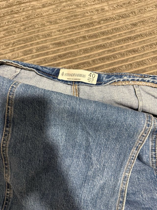 Falda pantalón denim azul