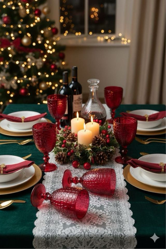 Set 6 Bicchieri Rossi Natalizi