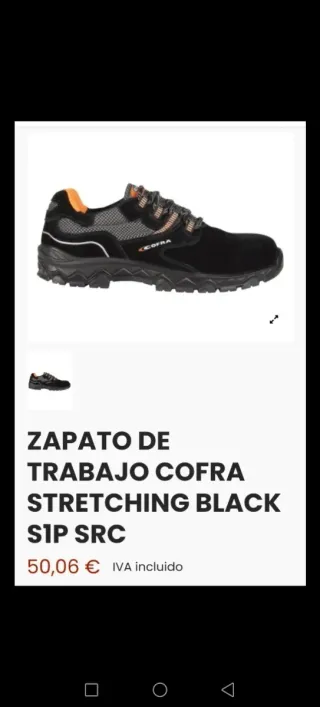 Zapato de Seguridad Cofra Negro y Naranja