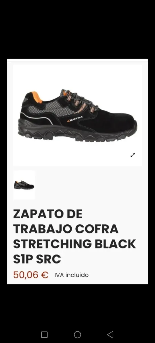 Zapato de Seguridad Cofra Negro y Naranja