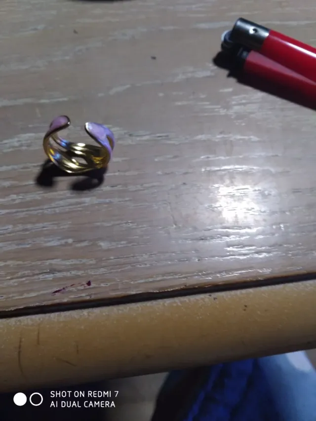 Anillo dorado y rosa ajustable