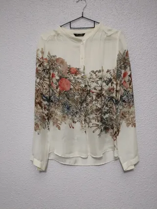 Camisa seda floral Massimo Dutti T.38
